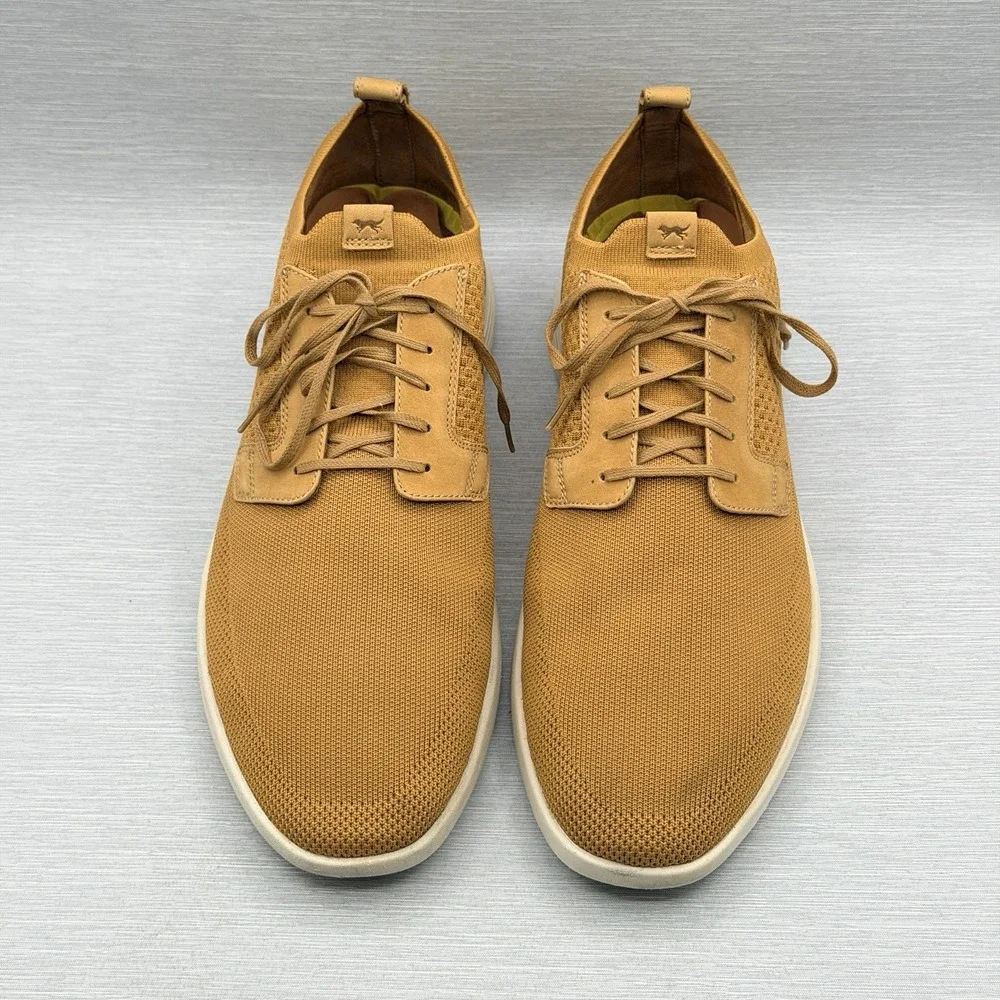 Wolf & Shepherd SwiftKnit Men's 13 Knit Dress Sneakers Camel Tan Hybrid